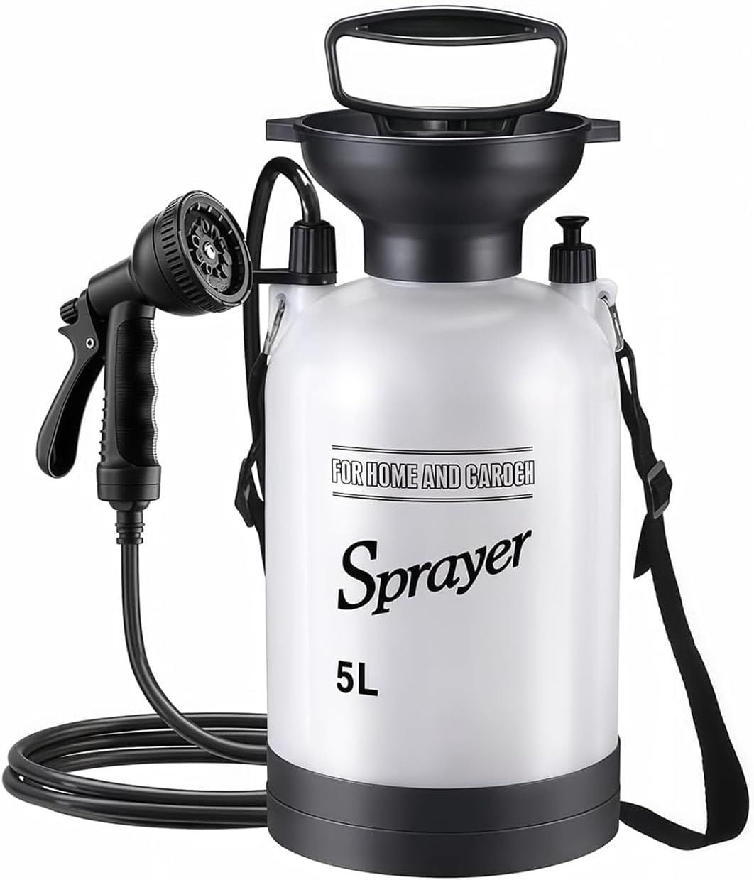 Portable Shower for Camping with 7 Spray Modes, Hand Press Camping Shower with Removable Hose and Shower Head,Pressure Rinse Kits for Hiking Traveling Garden Beach Pet Shower